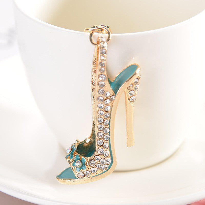 Wholesale Zinc Alloy High Heels Rhinestone Keychain